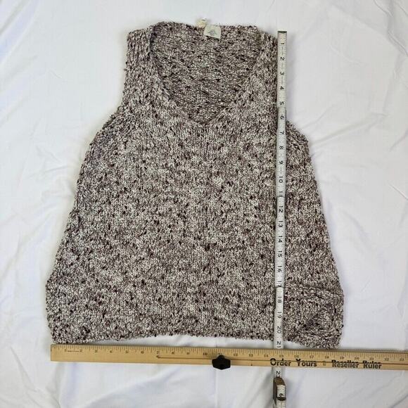 Anthropologie Moth Sleeveless V Neck Sweater Vest P XXS Cotton Boho Classic - Picture 6 of 9